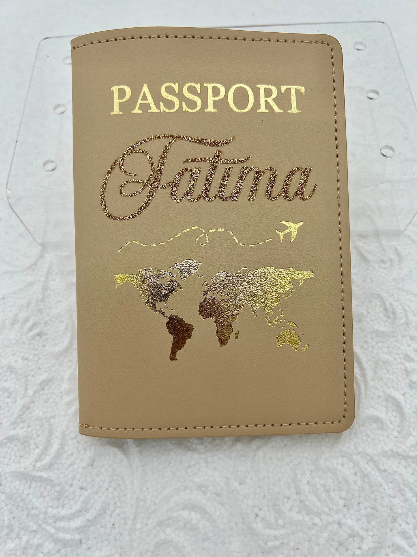 Pochette passeport avec carte du monde