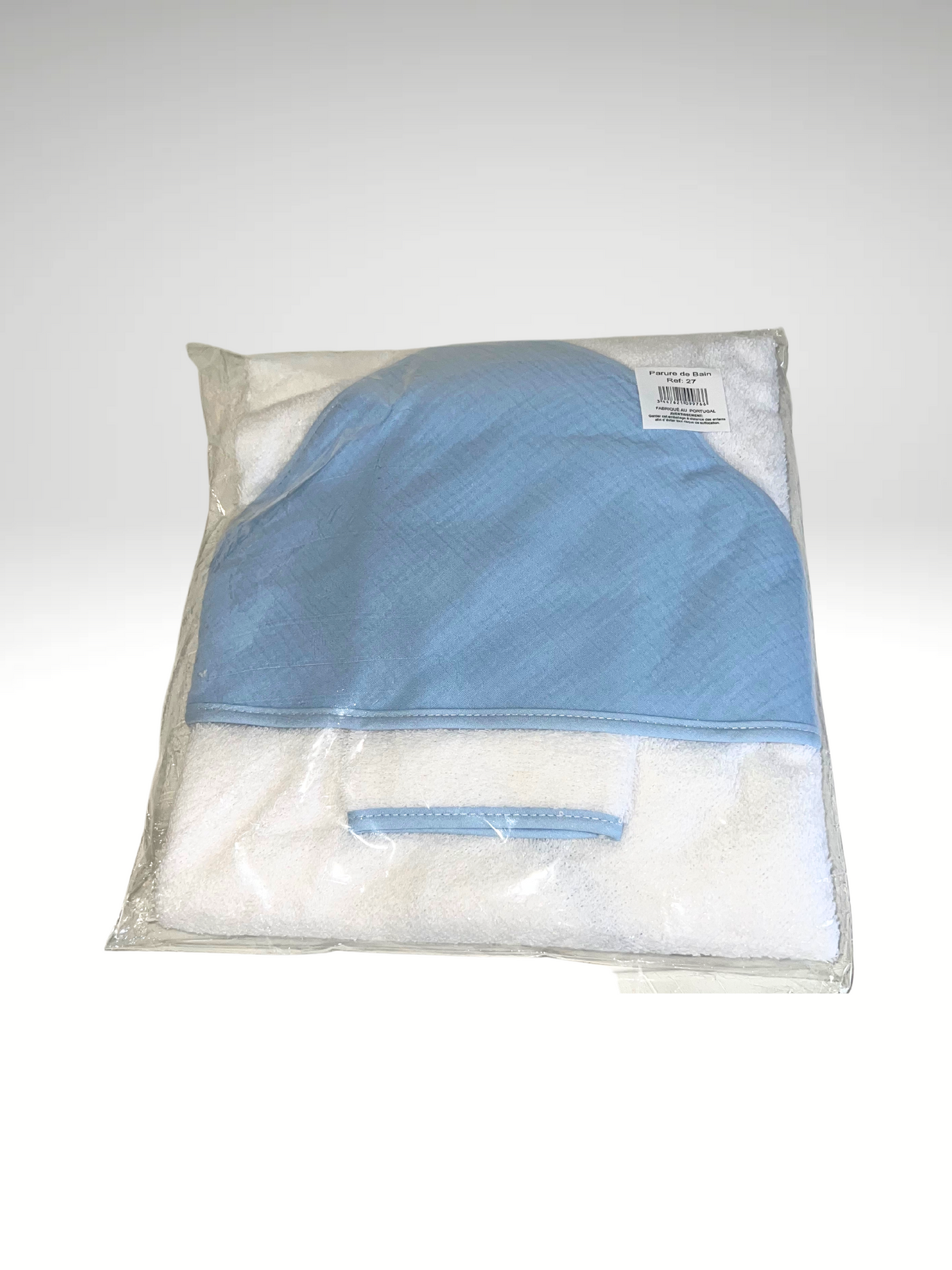 Cape de bain + gant en gaze de coton