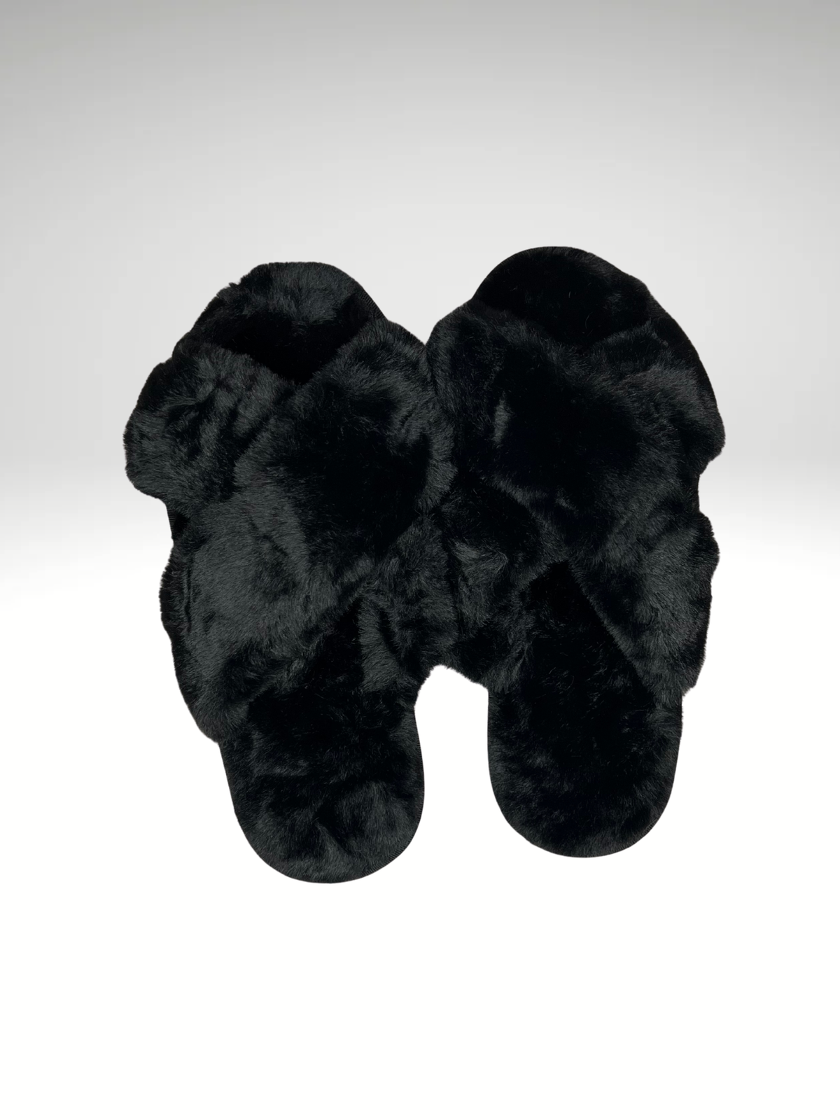 CHAUSSONS FLUFFY CROISE NOIR