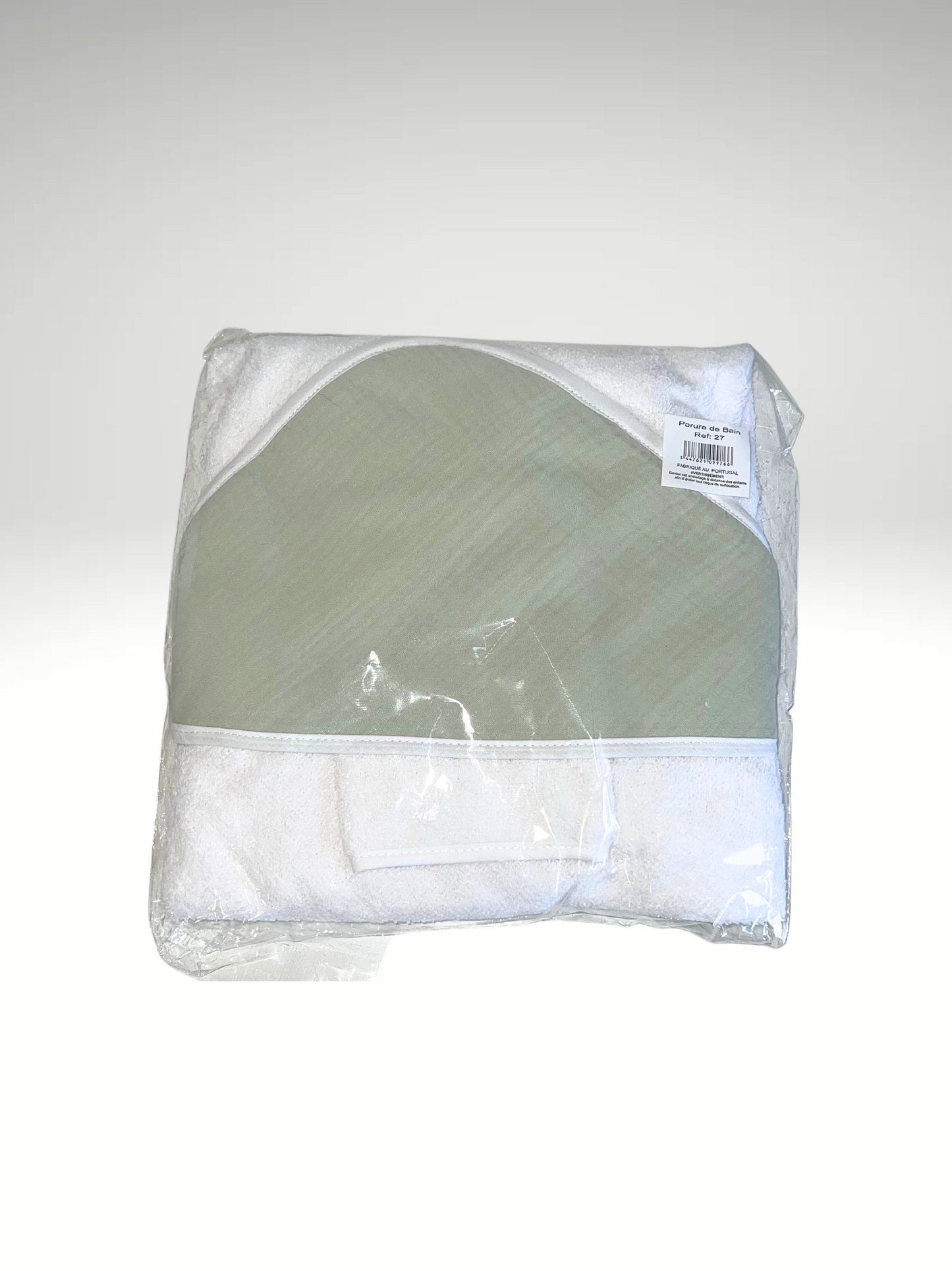 Cape de bain + gant en gaze de coton