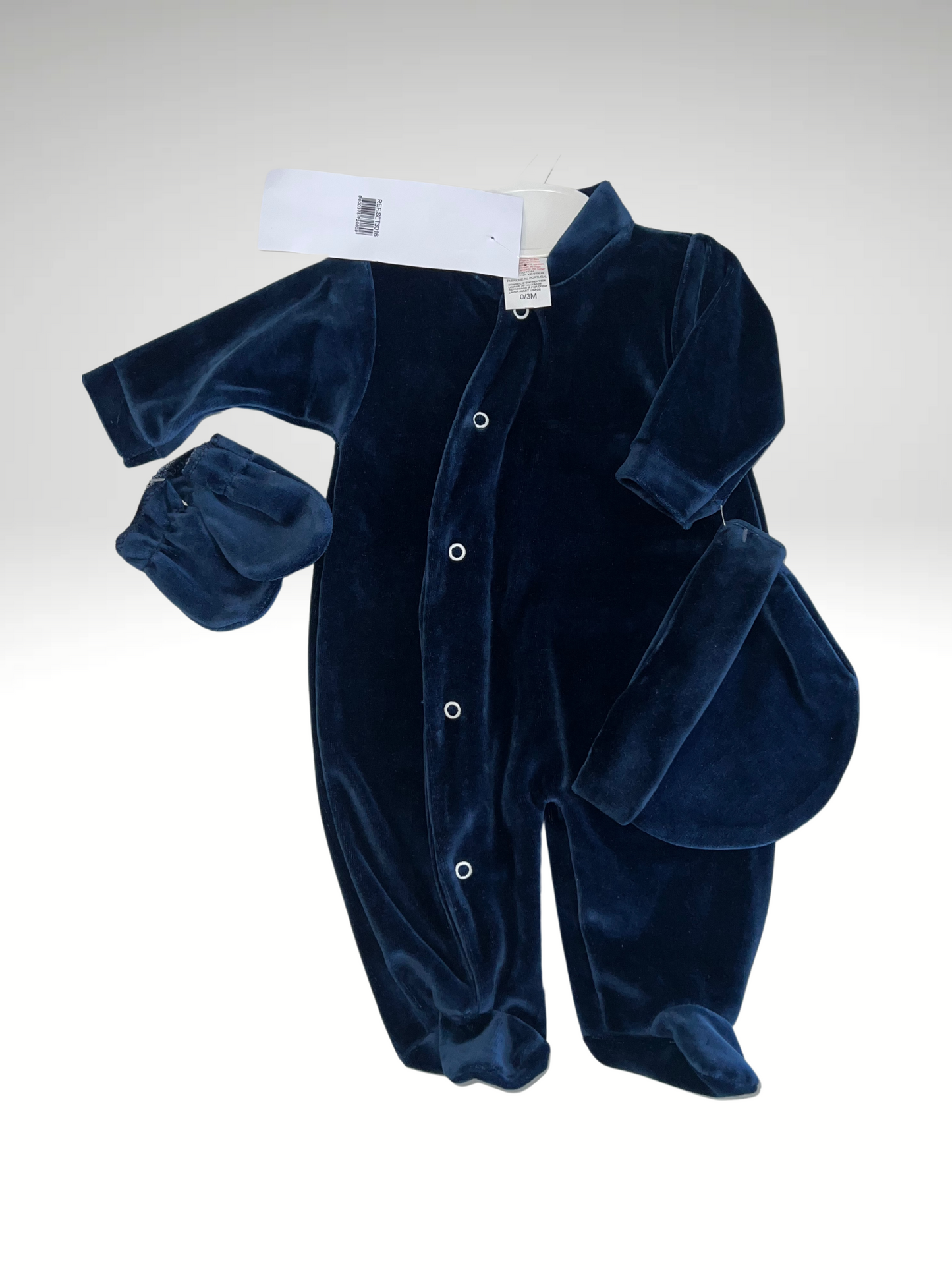 Set pyjama bébé 3 pièces en velours