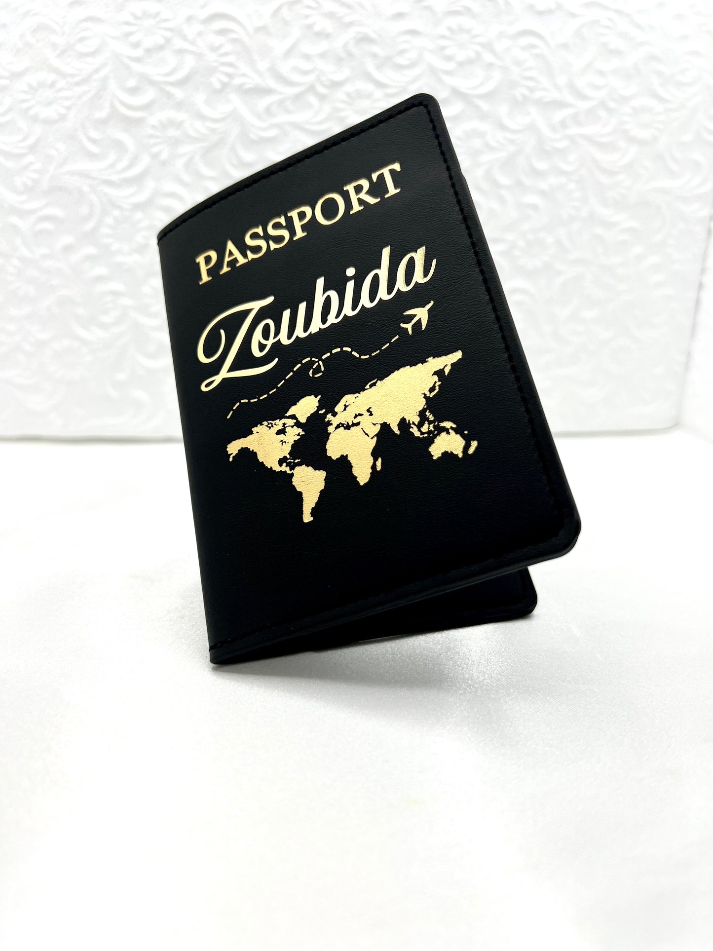 Pochette passeport avec carte du monde