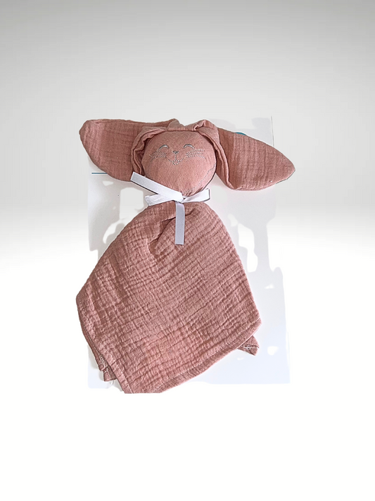 Doudou lapin en gaze de coton