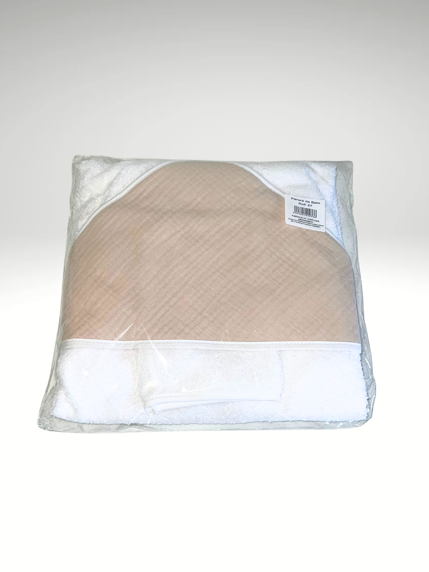 Cape de bain + gant en gaze de coton