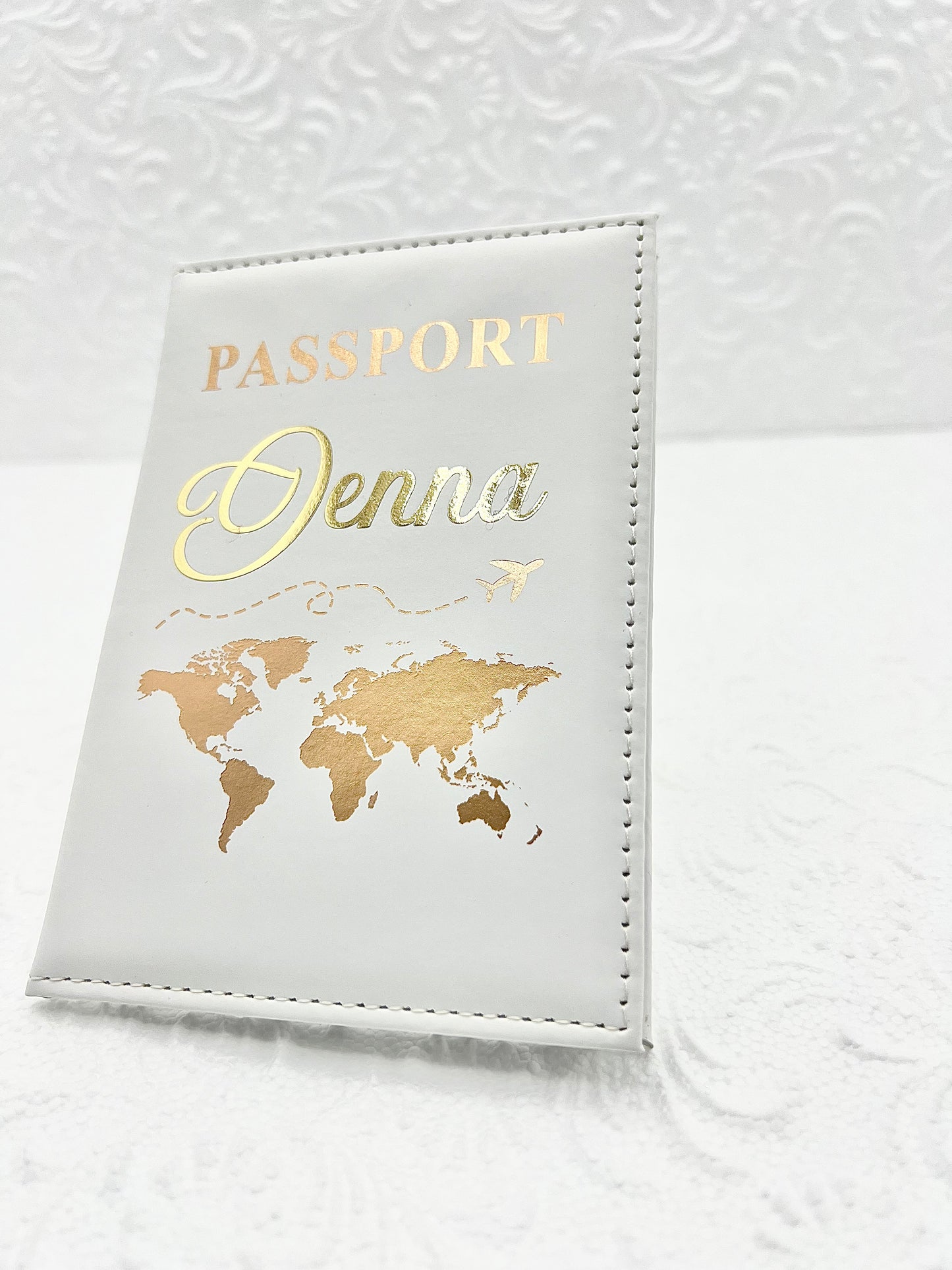 Pochette passeport avec carte du monde