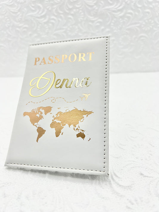Pochette passeport avec carte du monde