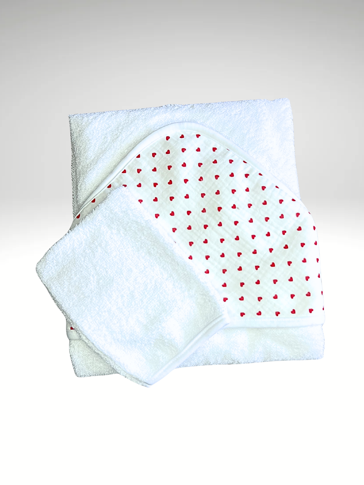 CAPE DE BAIN + GANT COEURS