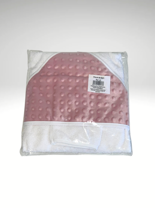 Cape de bain + gant en minky