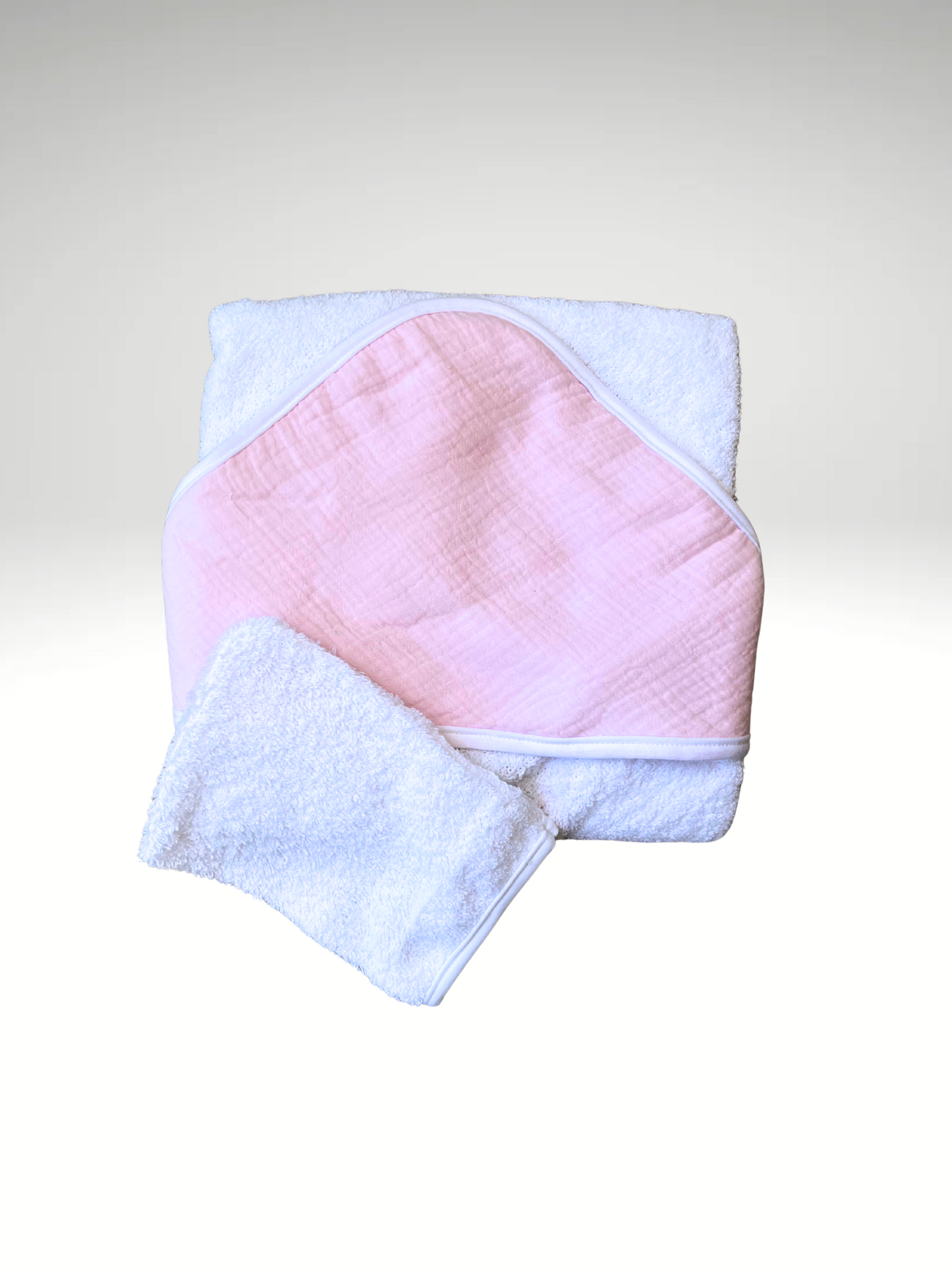 Cape de bain + gant en gaze de coton