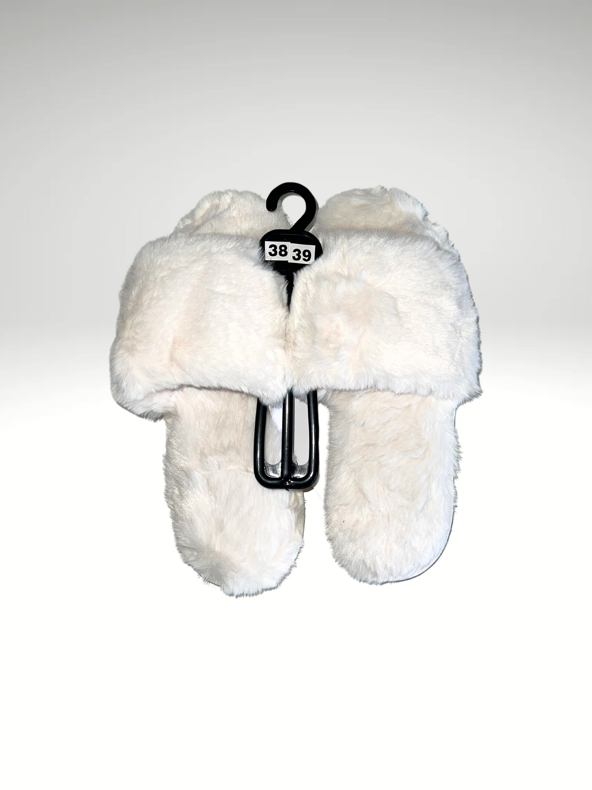 CHAUSSONS FLUFFY SIMPLE BLANC CASSE