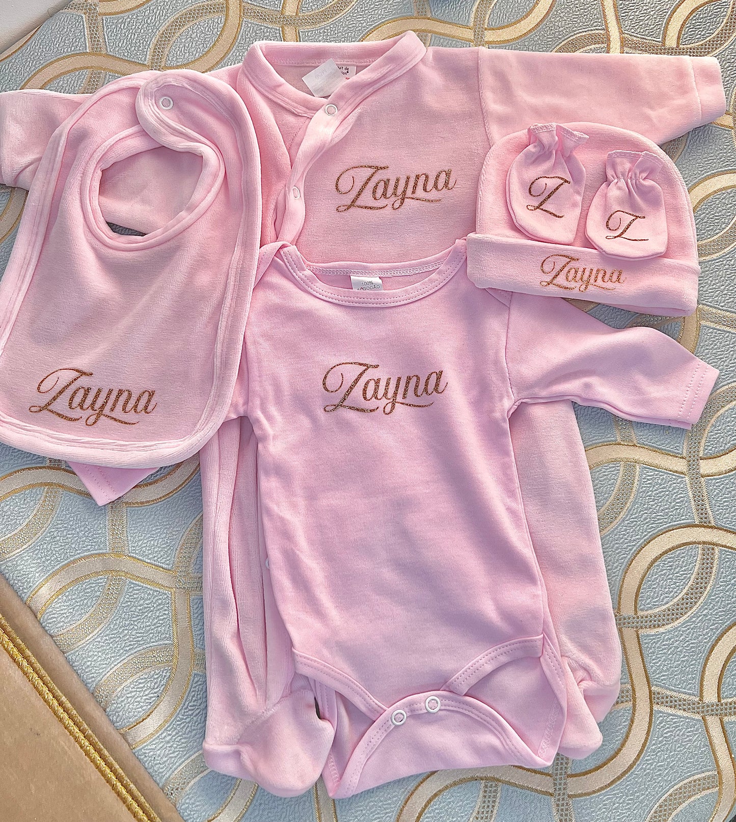 Ensemble pyjama bébé 5 pièces en velours