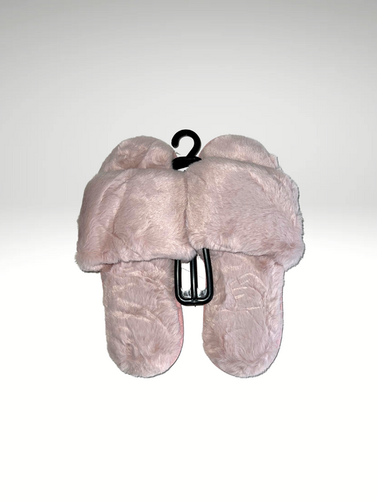 CHAUSSONS FLUFFY SAIMPLE VIEUX ROSE